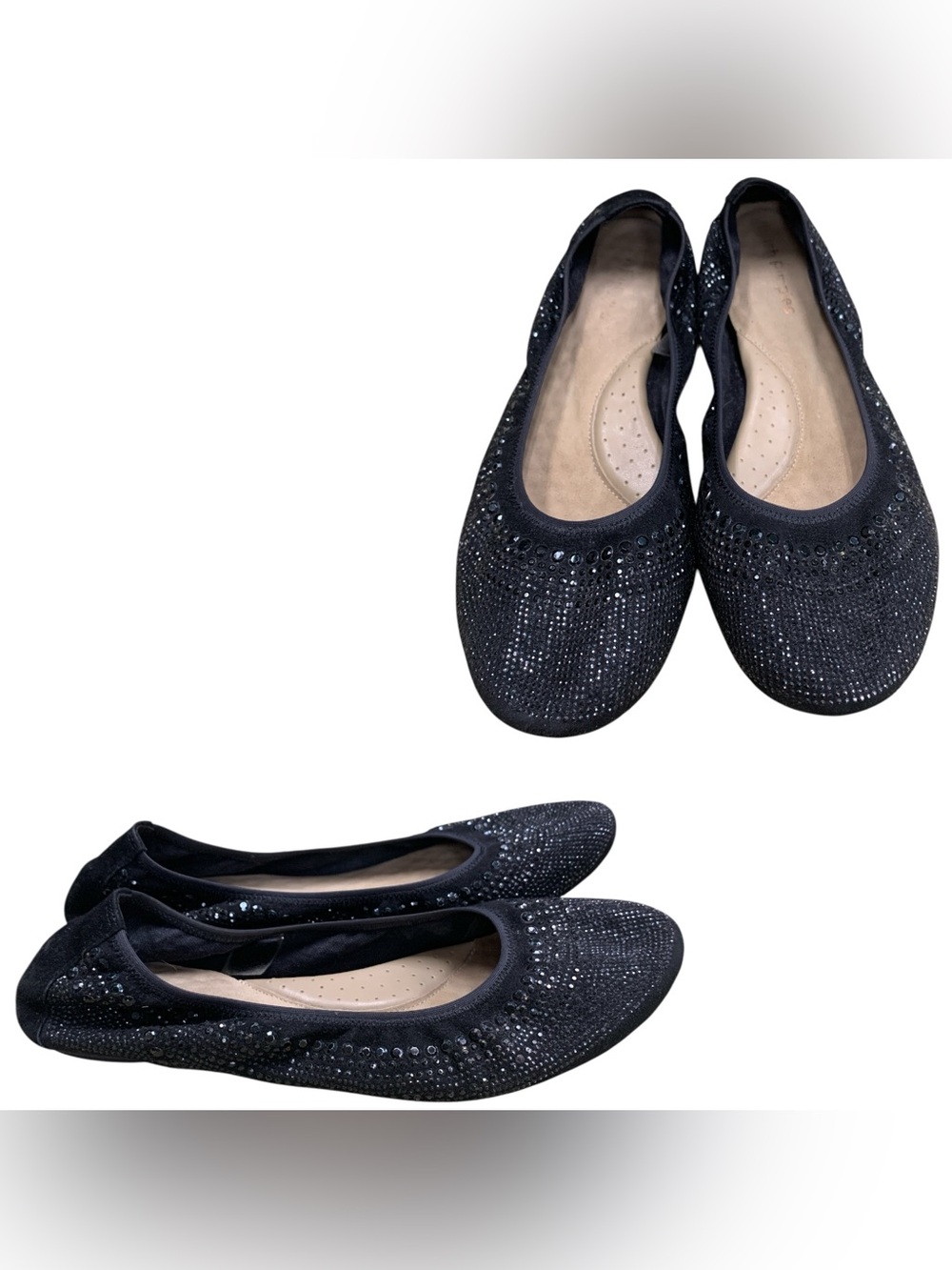 Hush Puppies Black Sequin Embellished Ballet Flats S9